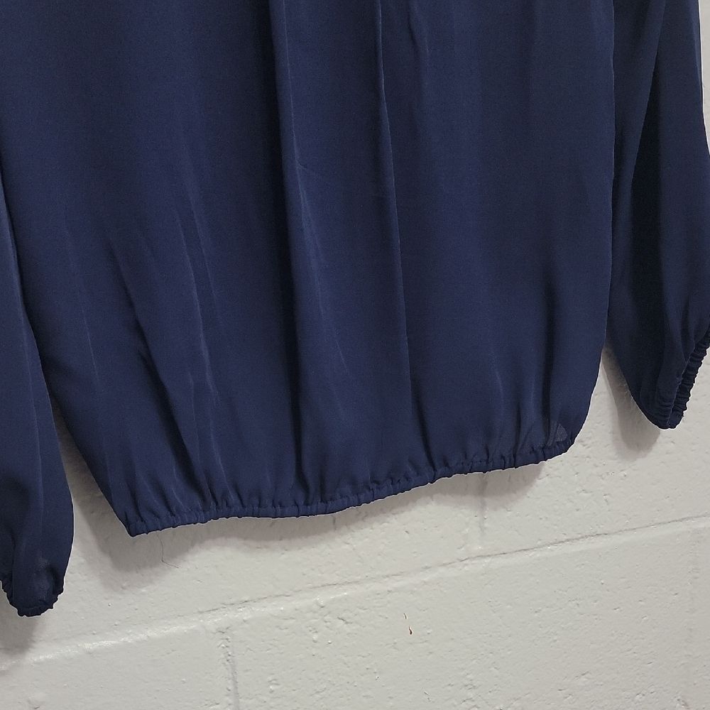 Joie Deep Blue Silk Blouse with Tassel Details - Picture 14 of 14